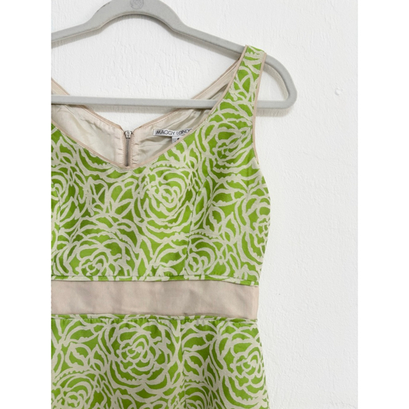 Women's Maggy London Green & Beige Floral Sheath Dress Size 6 - Picture 11 of 11